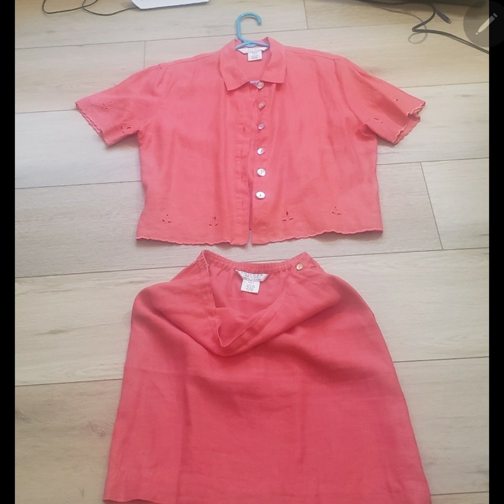 St. John's Bay Pink Button Down Shirt Short Sleeve